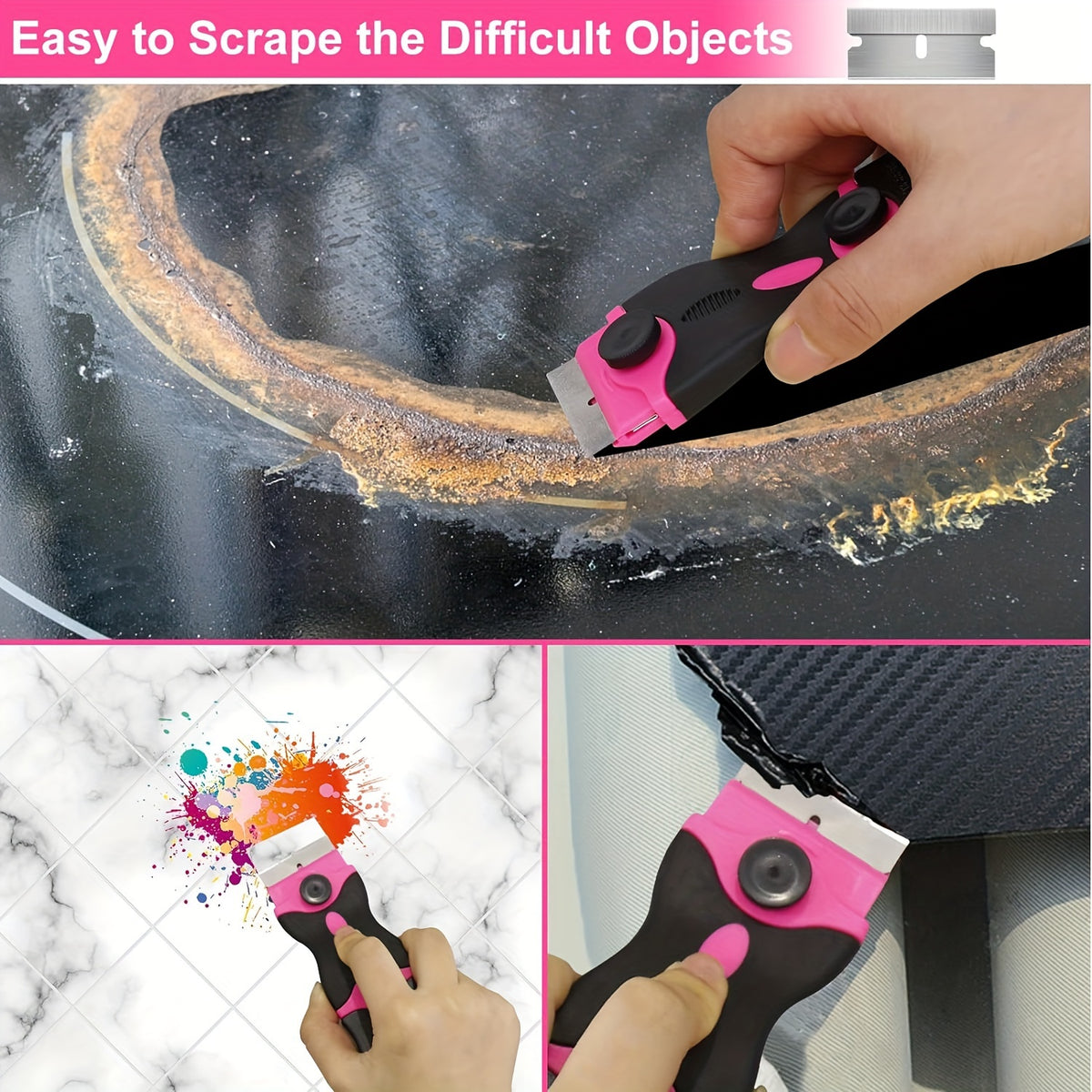 removal scraper glass scraper 1 pink double