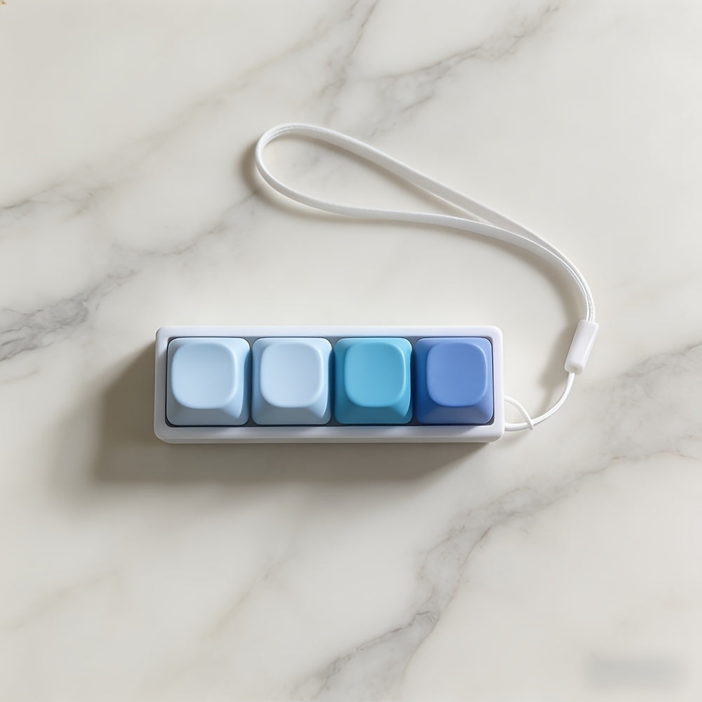 gradient four button keychain lanyard fun fingertip