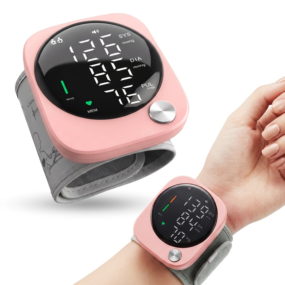 wrist blood pressure monitor adjustable cuff large lcd voice
