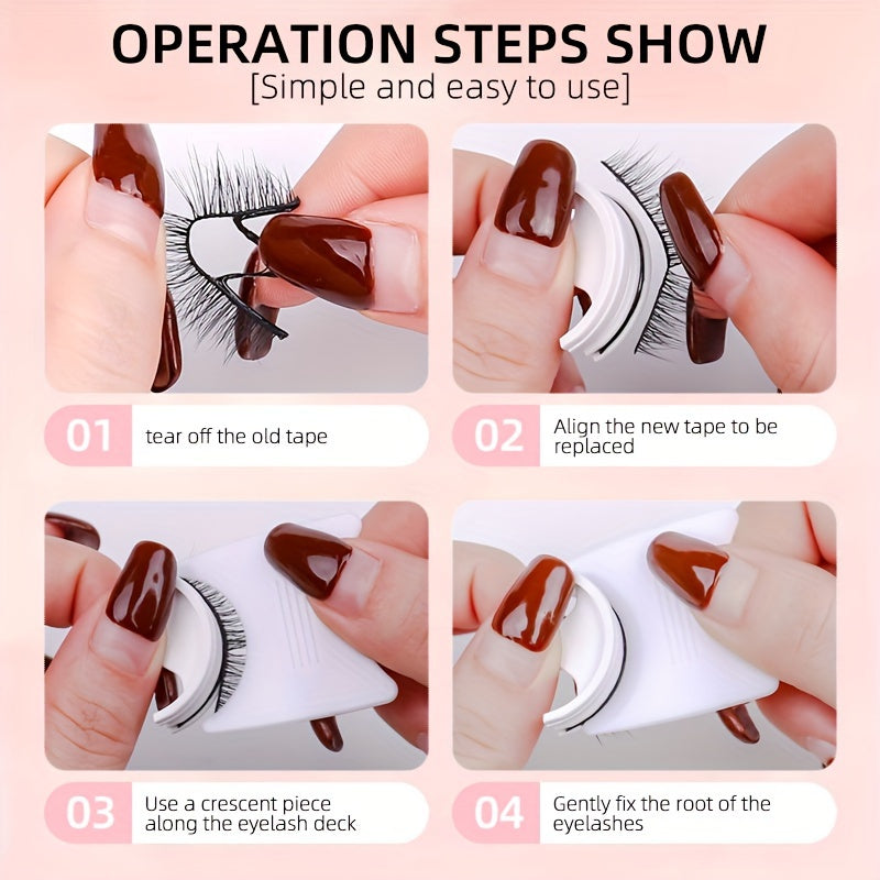 3 pairs reusable self   false eyelashes wearing tools