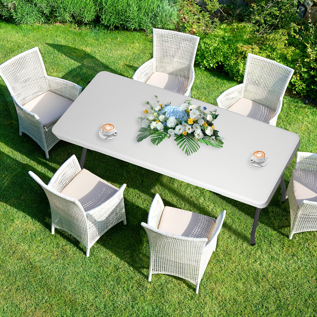 4ft 6ft plastic folding table portable dining table indoor