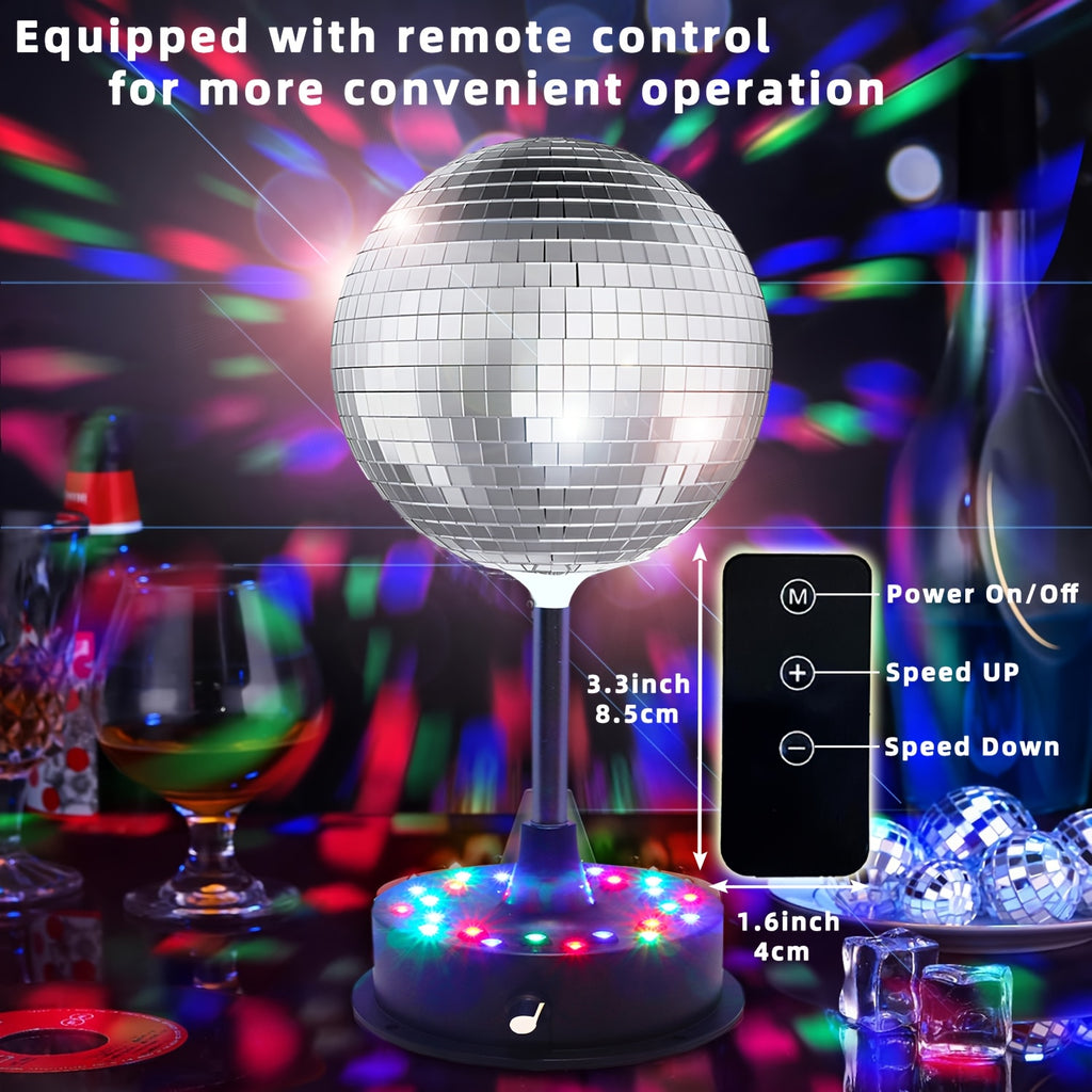 remote control rgb dj disco ball light rotating mirror 6