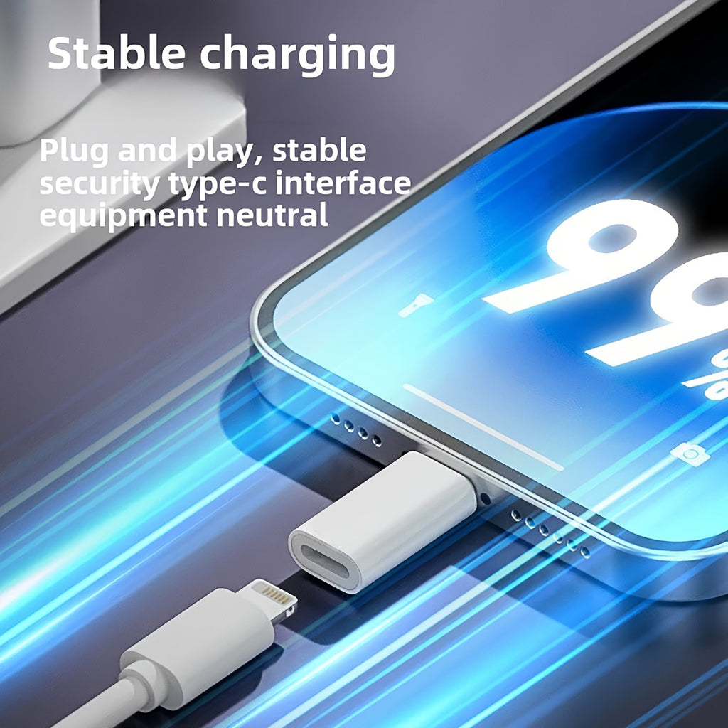2 pack iphone lightning usb c adapter type c charger