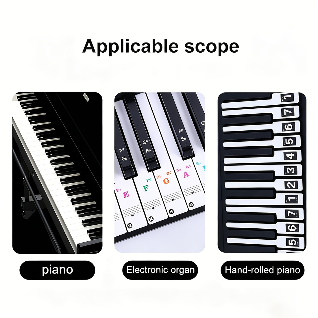 37 49 54 61 88 key piano keyboard stickers removable piano