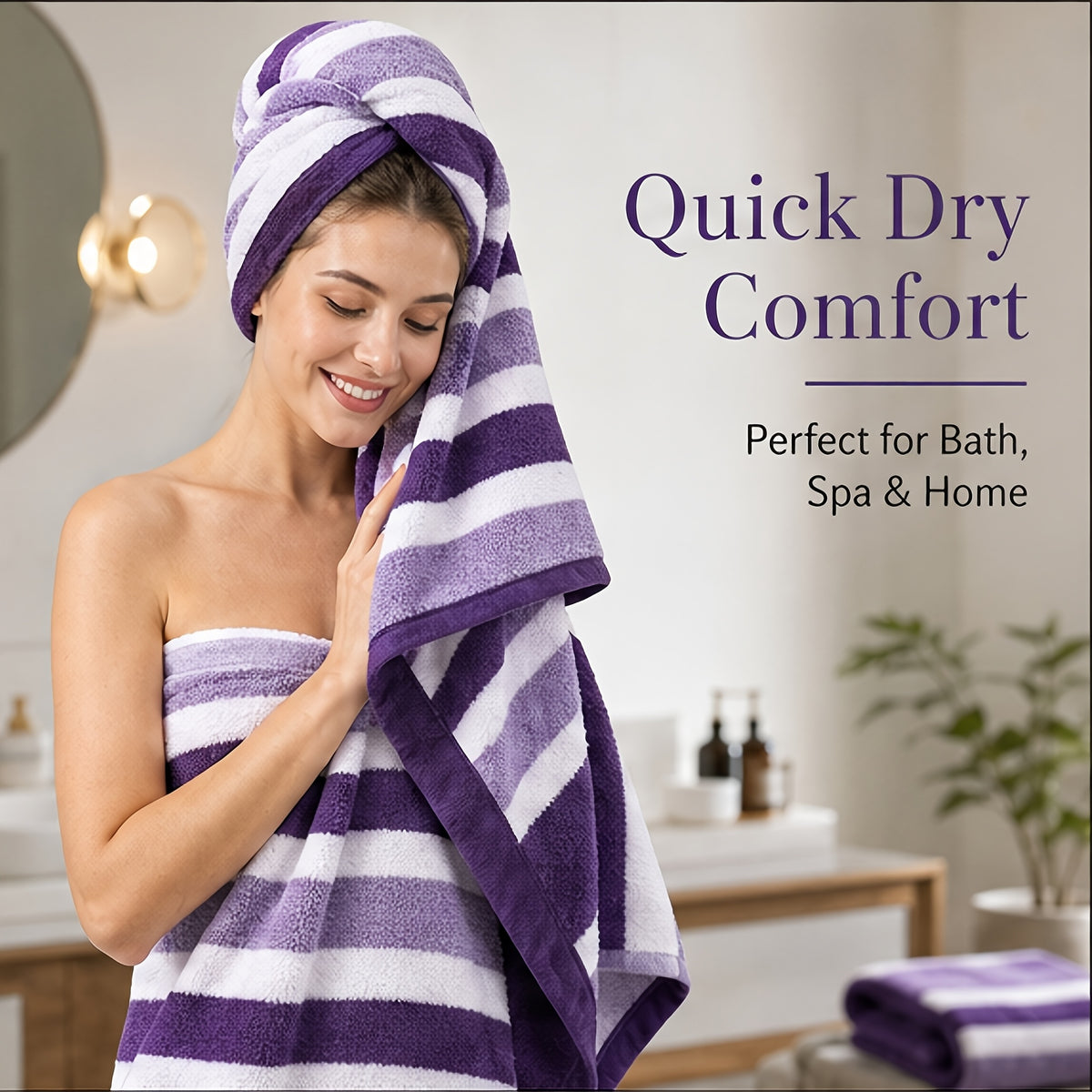 30pcs large wide   towel set quick
