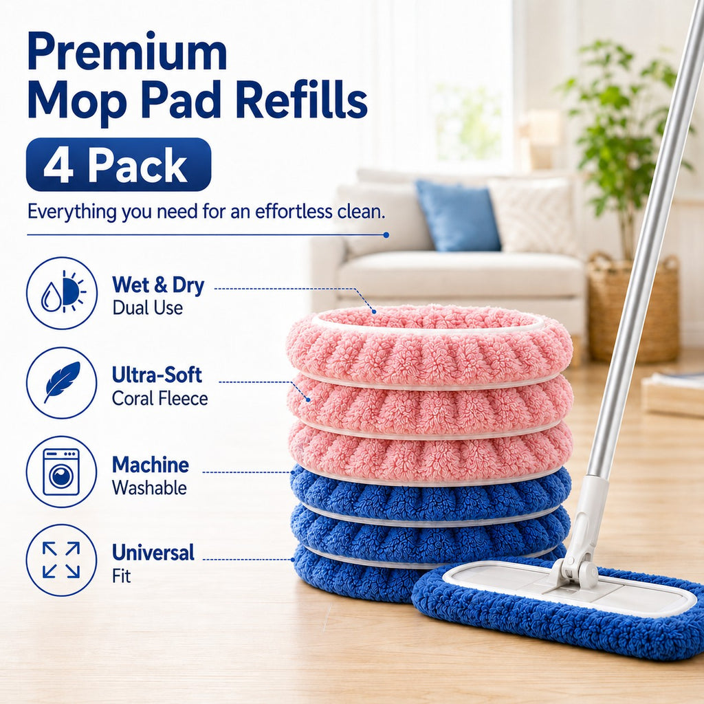 4pcs washable microfiber mop pads