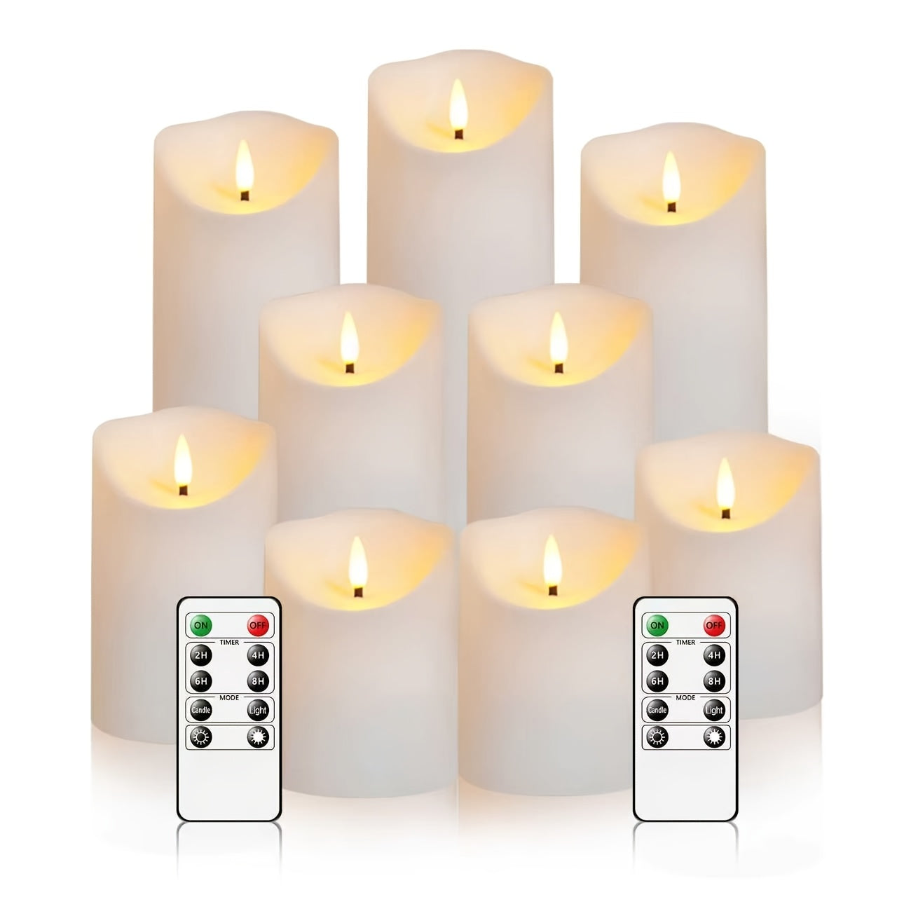 set 9   flameless led candles 2 remote controls