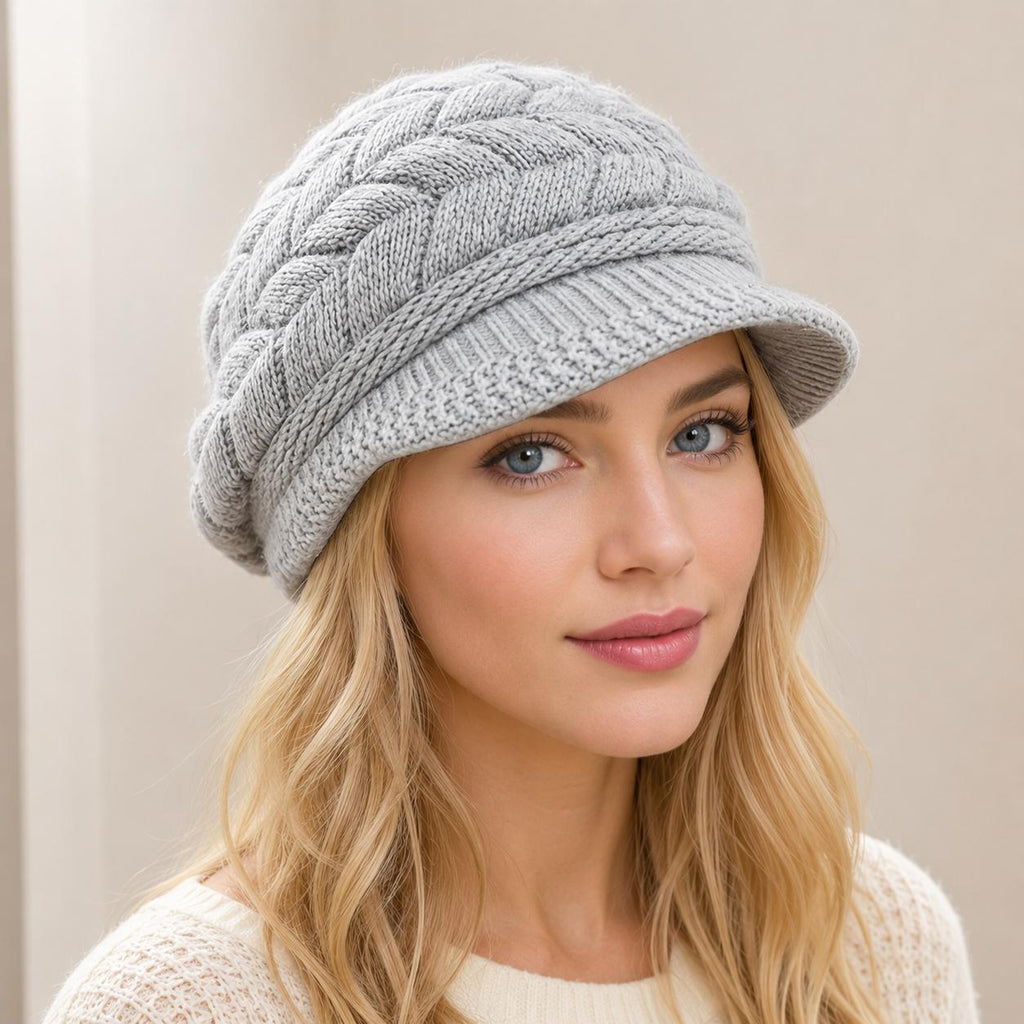 womens brim scarf beanie autumn winter casual warm beret