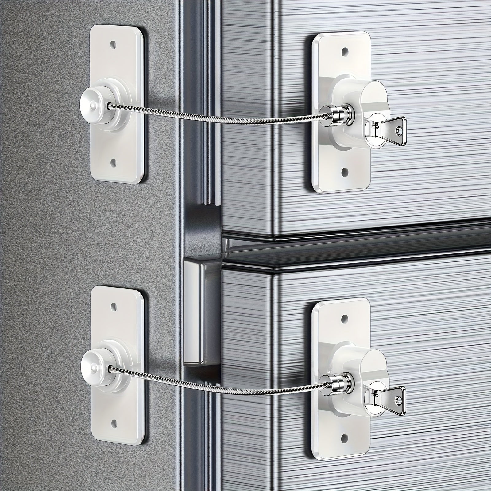 2pcs set refrigerator door locks white protective dowels