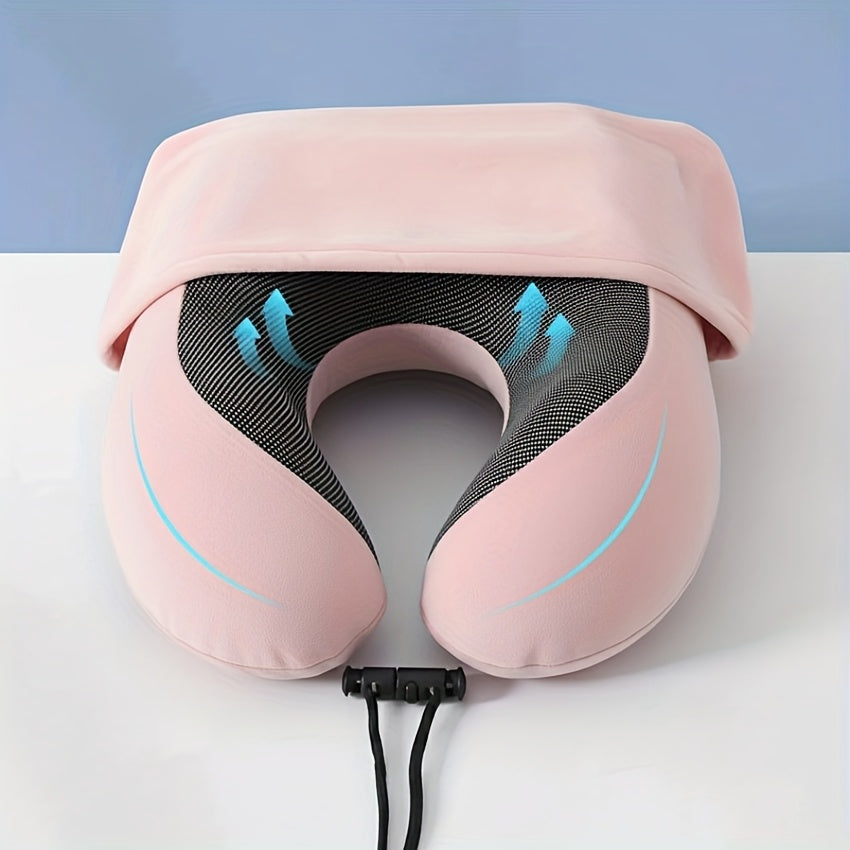 a neck pillow made a hood designed block light providing