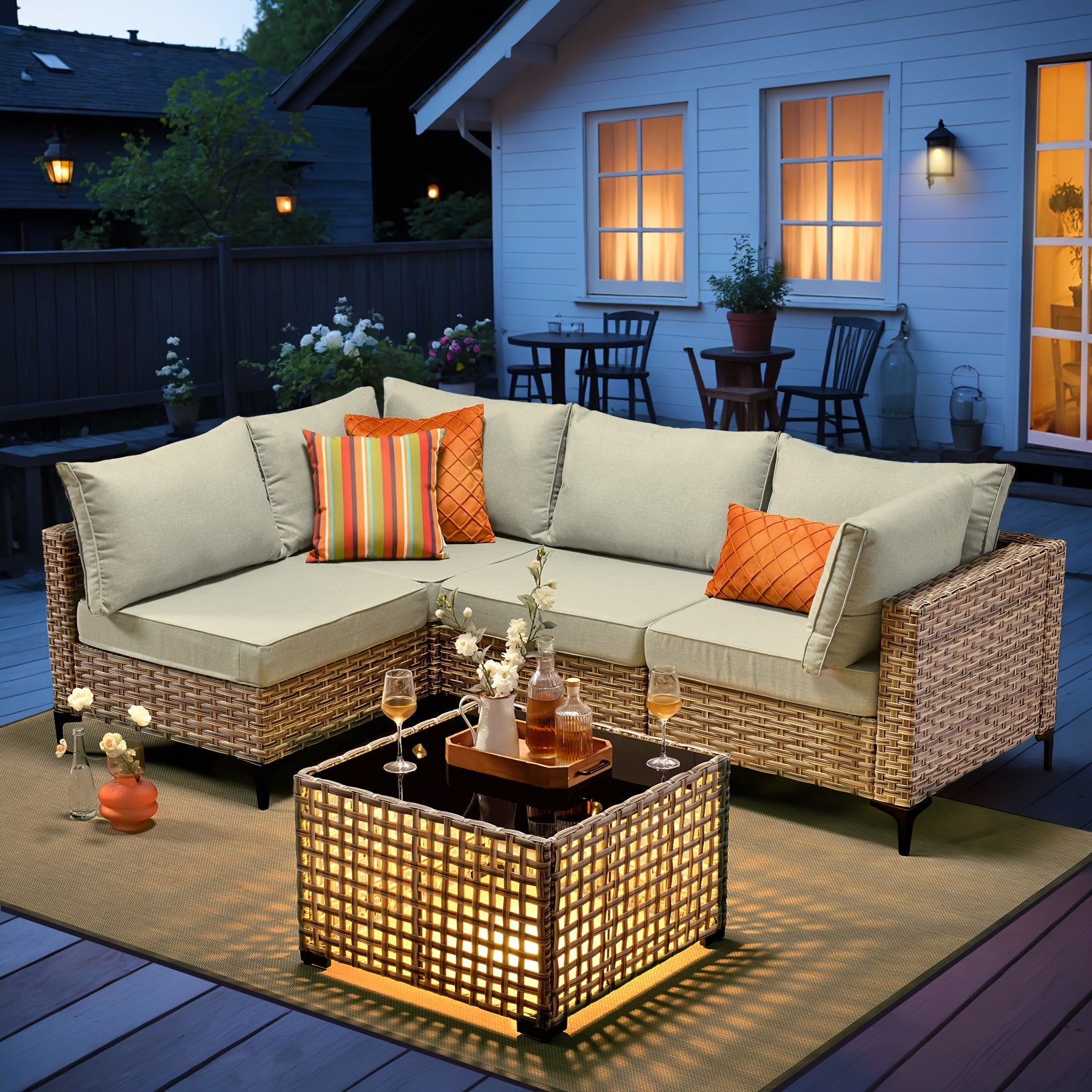 2 3 5 8 10pcs deep seat outdoor patio furniture set outside