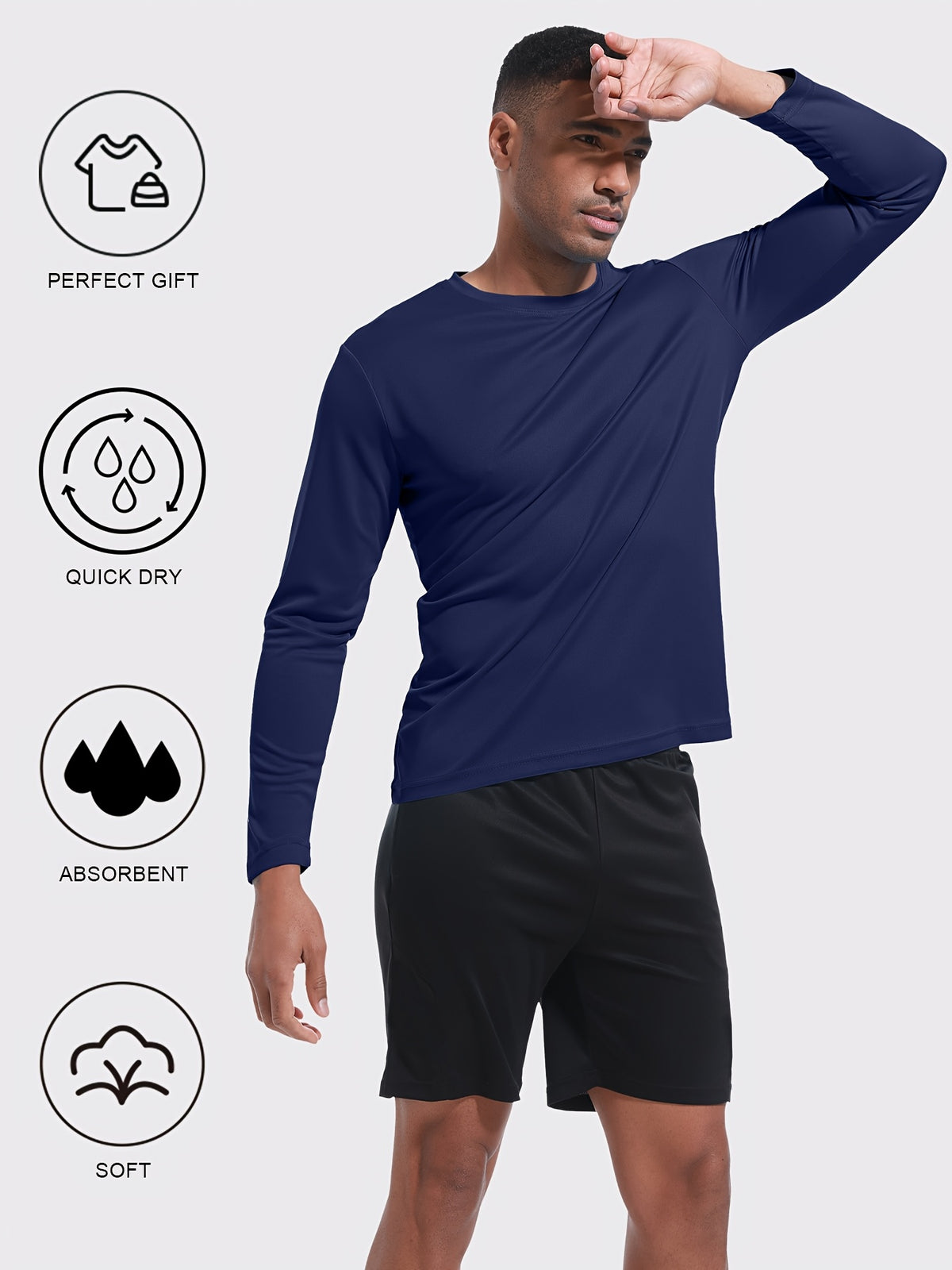 5pcs mens quick drying breathable long sleeve sports t