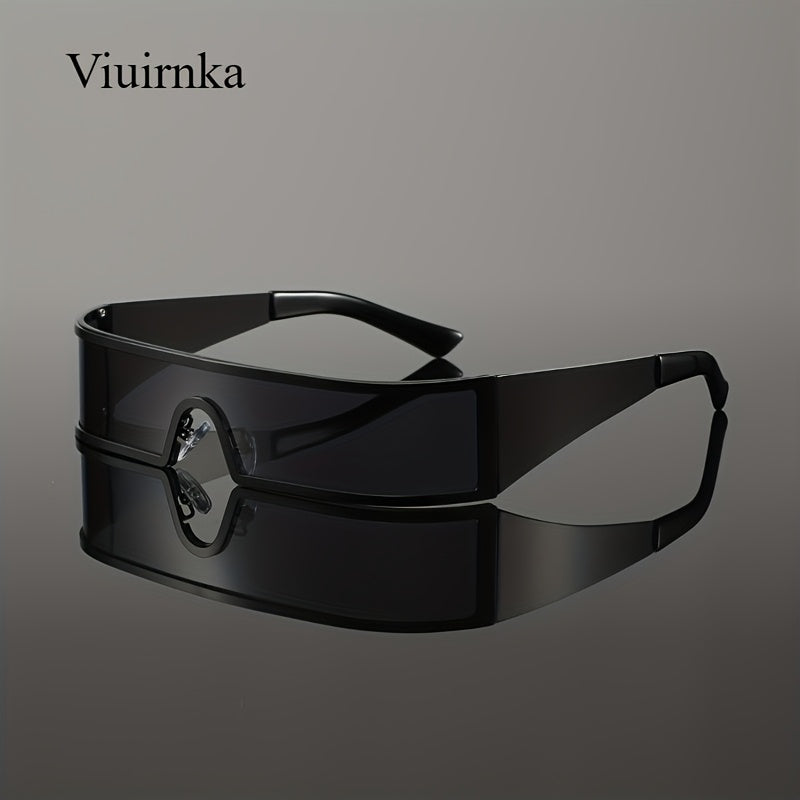 viuirnka mens fashion glasses cyberpunk metal wraparound