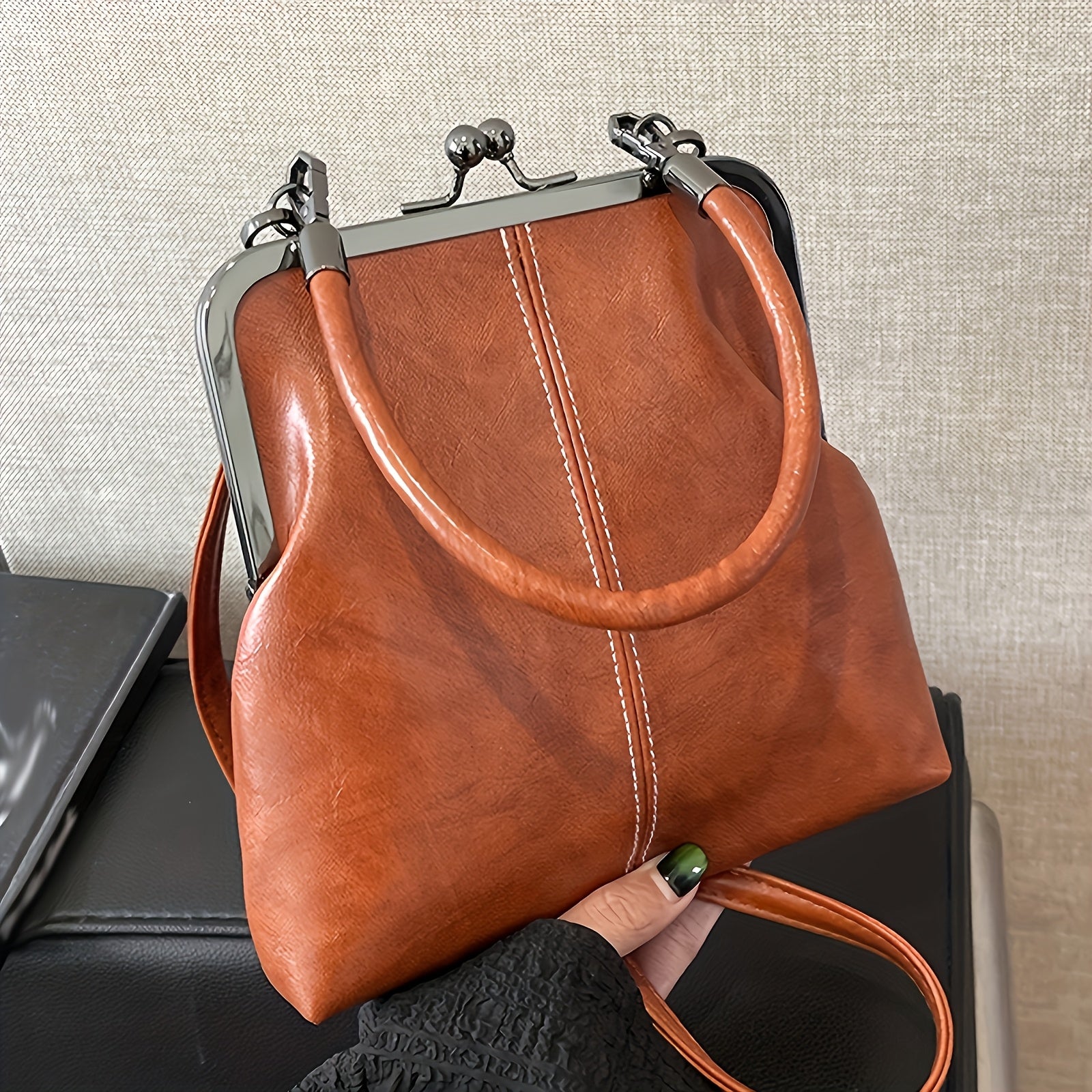 1 elegant faux leather crossbody bag suitable women vintage