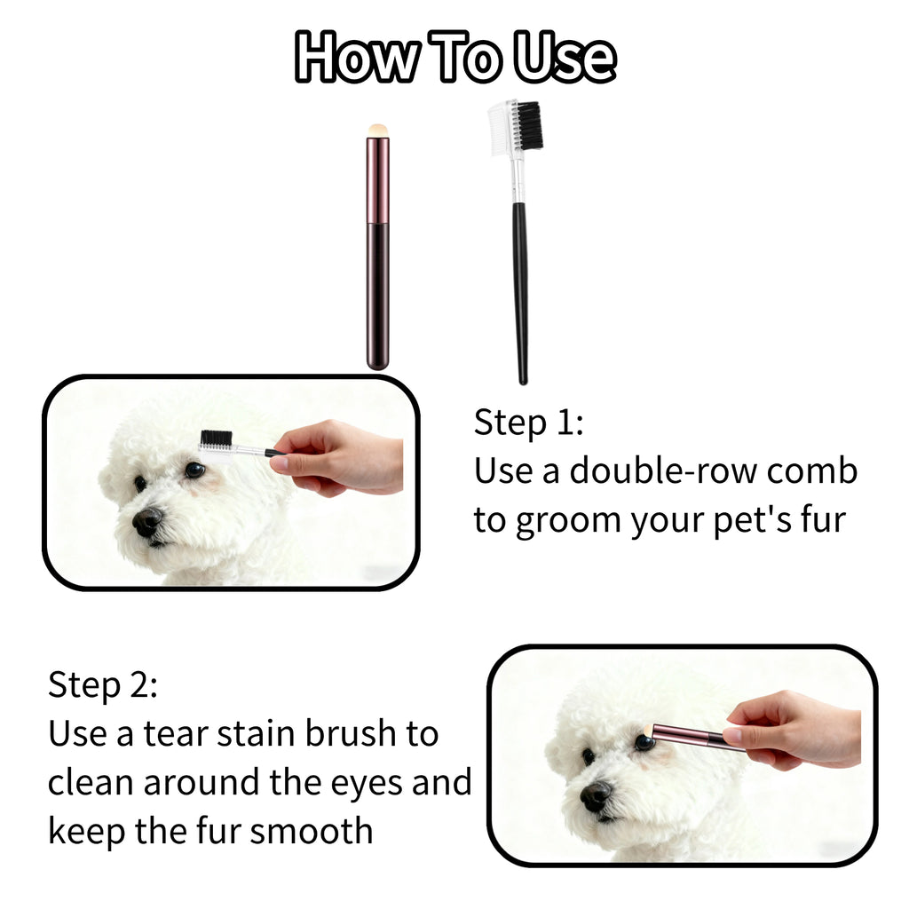 pet   deep care kit   tear stain brush double