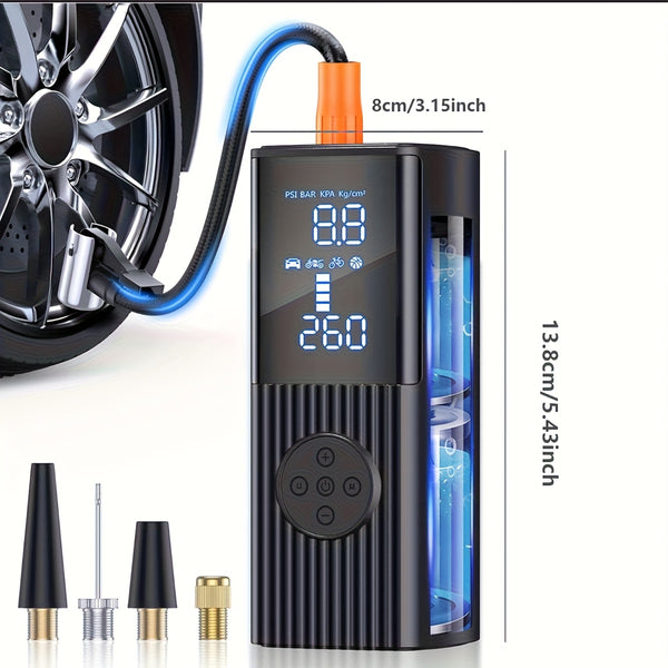 portable tire inflator digital pressure gauge car tire pump