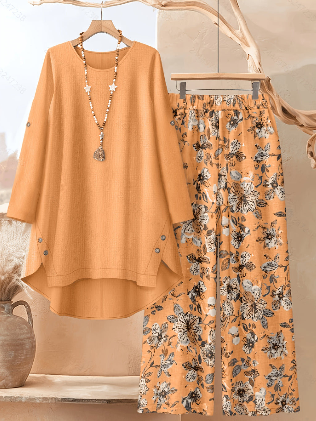 plus size womens casual plus size 2pcs set fashionable solid