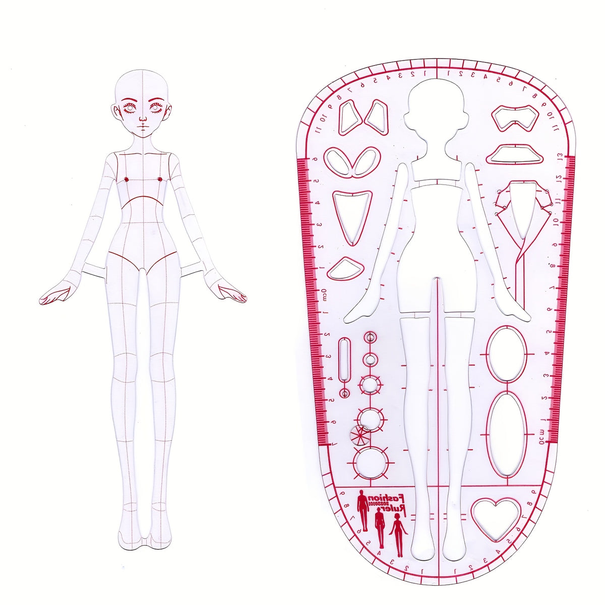 humanoid design template set sewing ruler sewing design