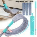 4pcs set 1pc rod 3pcs cloths adjustable long handle duster
