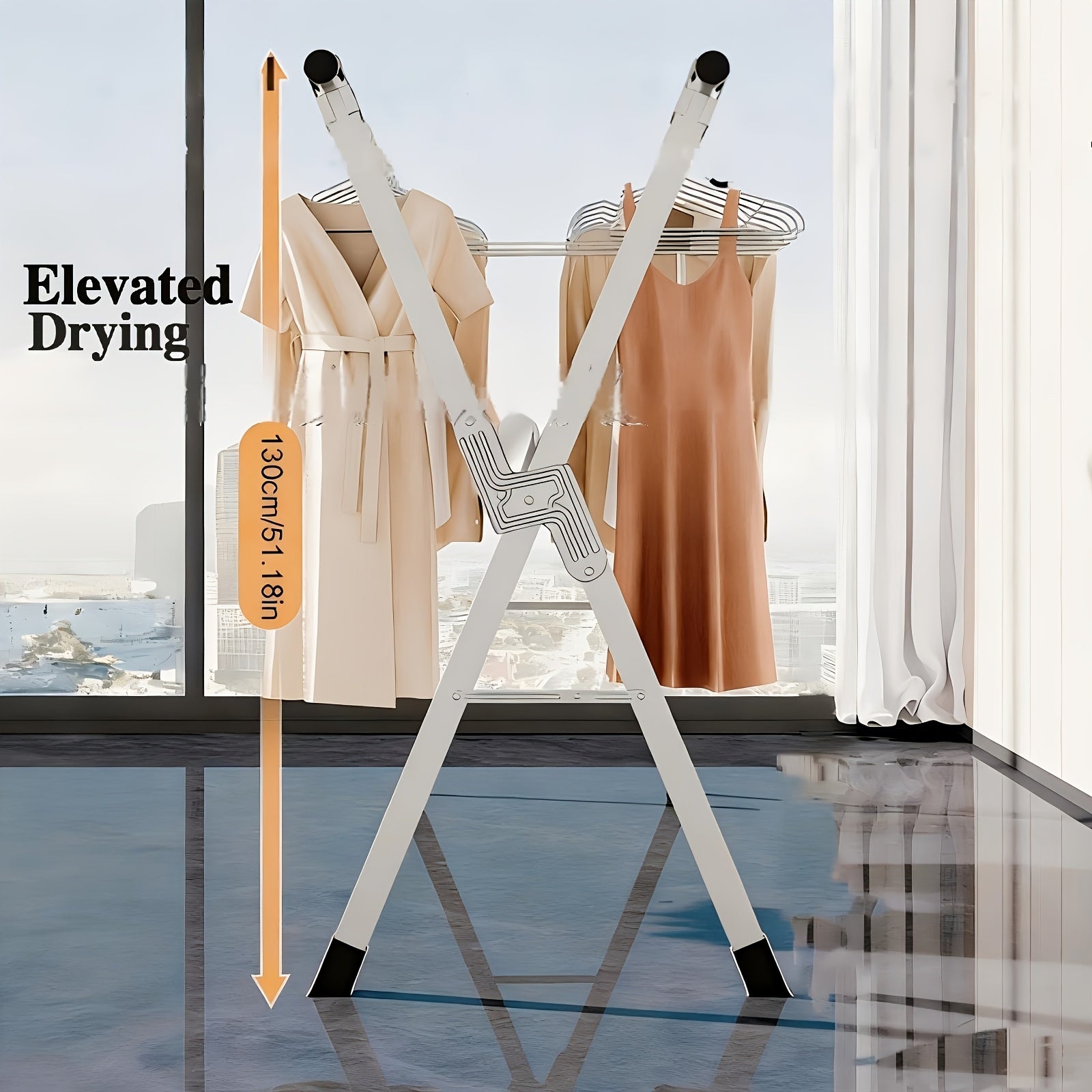 three bar foldable clothes drying rack 63 78 7 95