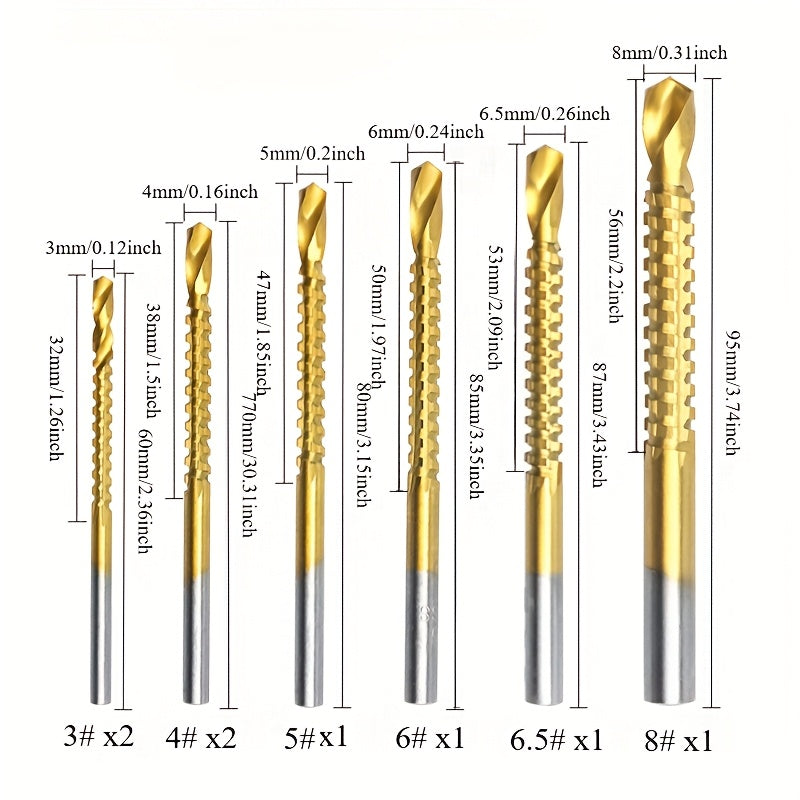 8pcs coated high   sawtooth drill bit multi