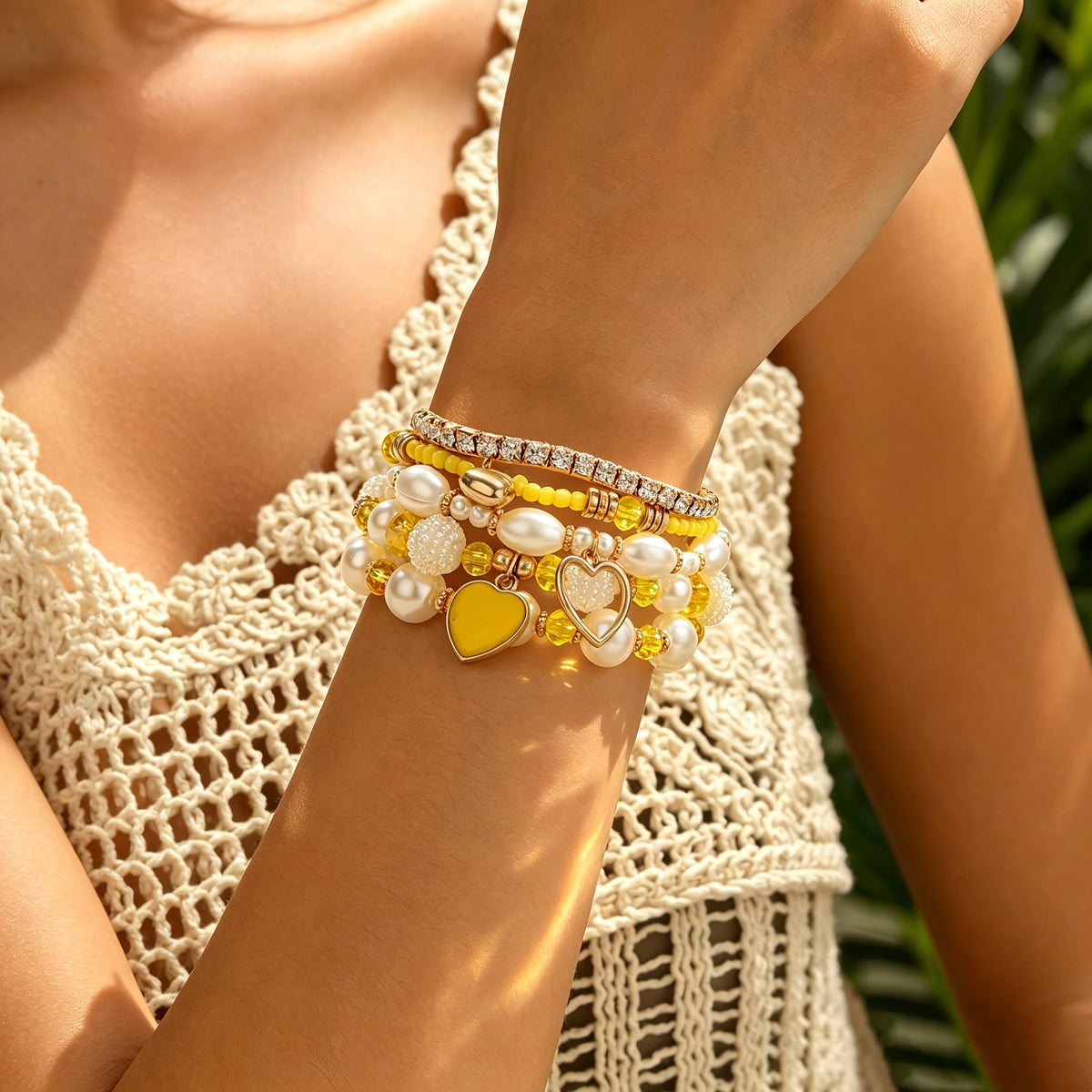 5pcs bracelet   pearl handmade beading bohemian fashion