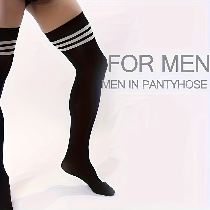 mens velvet striped knee socks   xl football