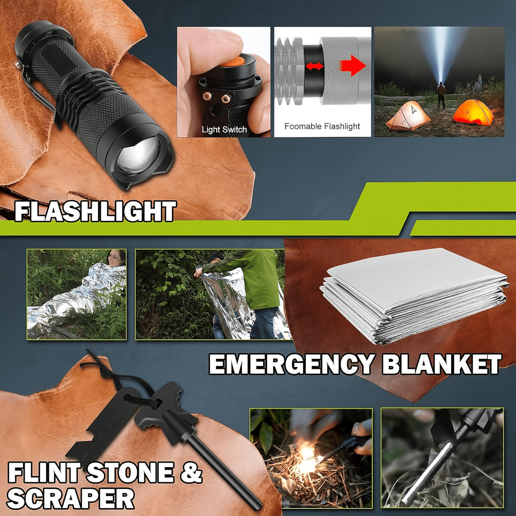 survival gear survival kit 170pcs first aid