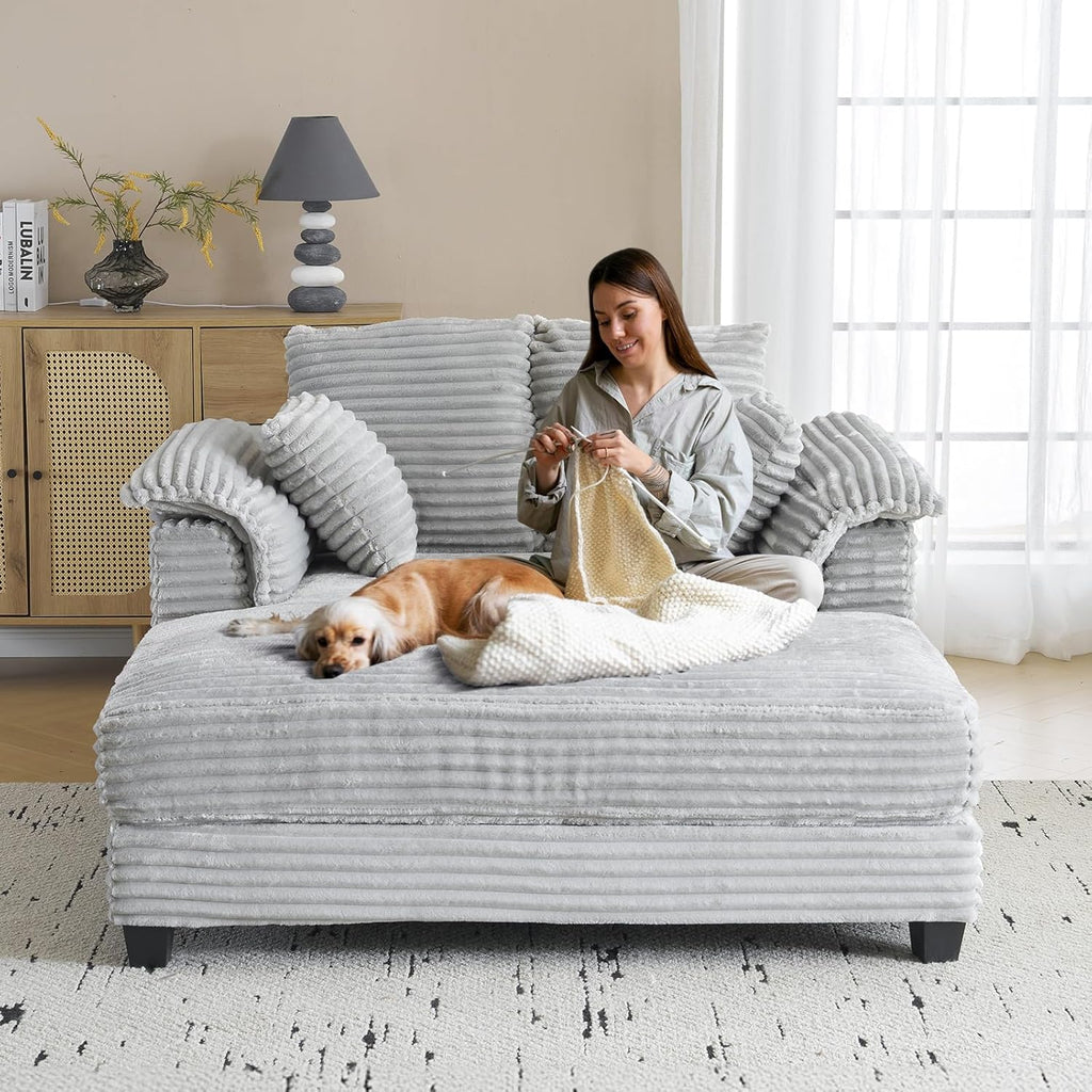 lounge sofa 56 oversized reading sofa corduroy chaise