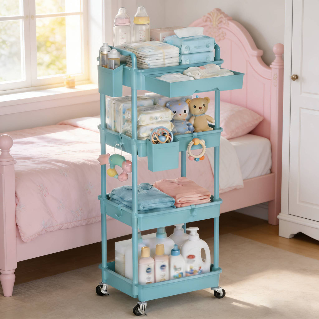 3 4   storage cart nursery space saving organizer