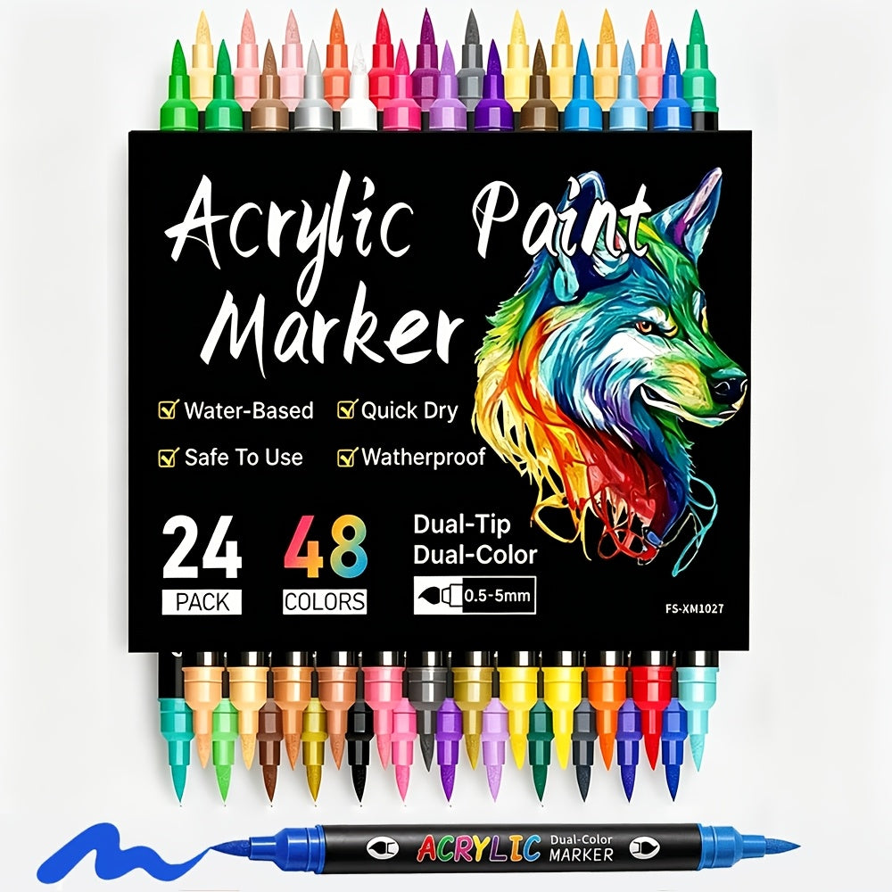 24 48 72 144 240 colors dual tip acrylic marker set double