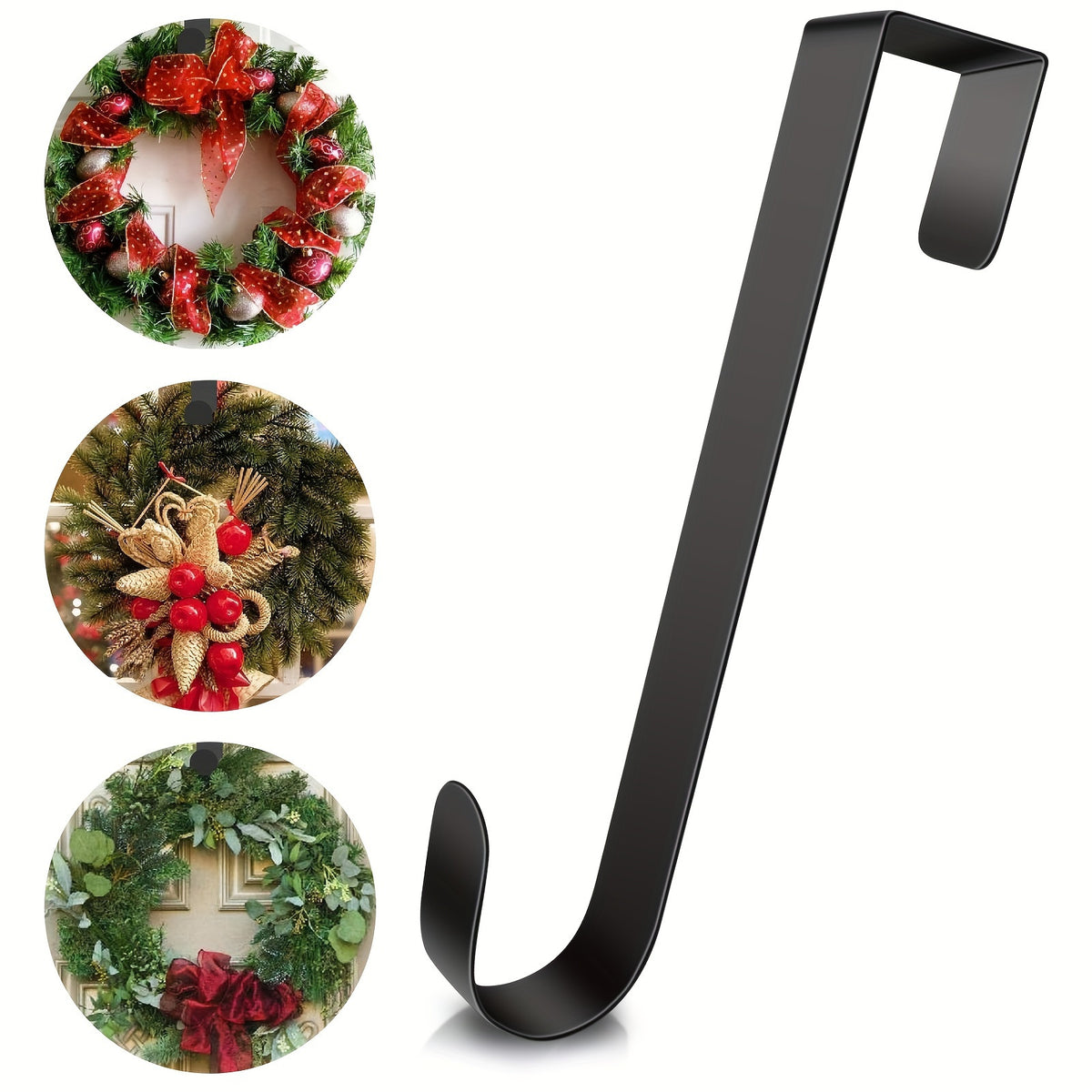 1pc   metal door wreath hook punch free heavy duty